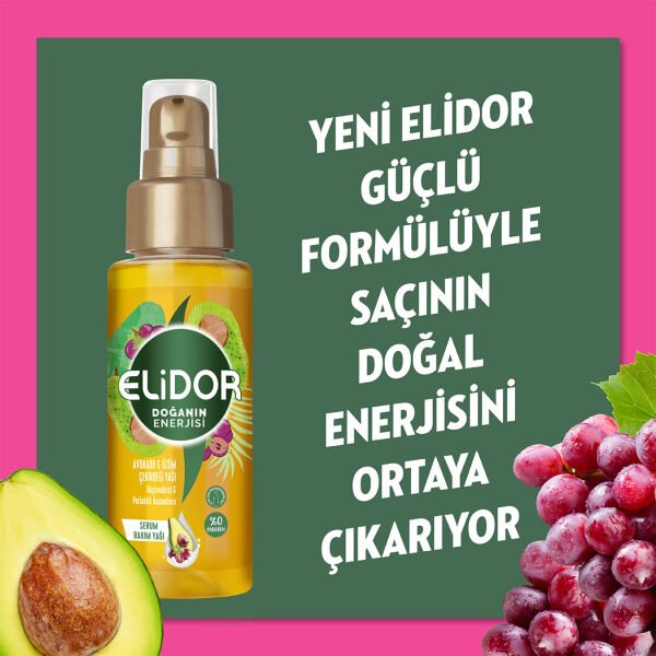 ELİDOR AVOKADO VE ÜZÜM ÇEKİRDEĞİ SAÇ BAKIM YAĞI 80 ML