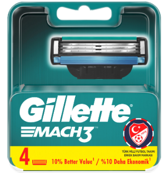 Gillette Mach3 Yedek Tıraş Bıçağı 4'lü