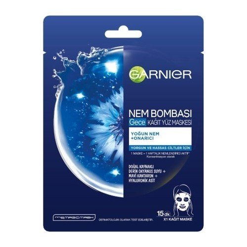 Garnier Nem Bombası Gece Kağıt Yüz Maskesi