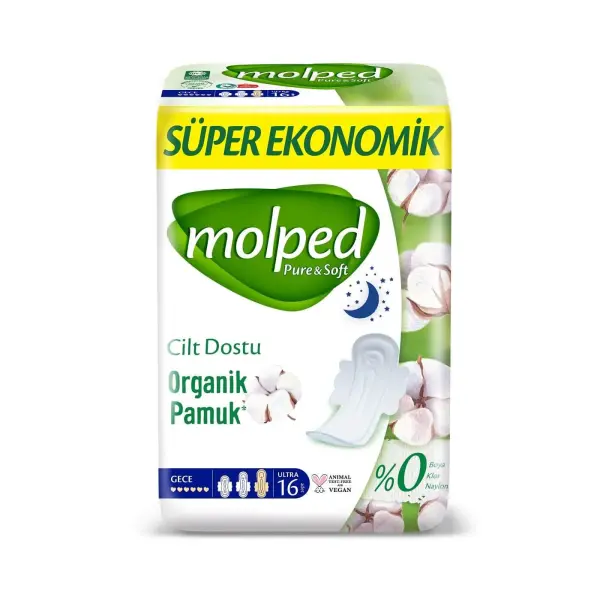 MOLPED PURE SOFT ORGANİK PAMUK 16 LI GECE