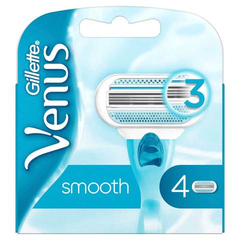 Gillette Venüs Smooth 4'lü Yedek 3'lü Tıraş Bıçağı