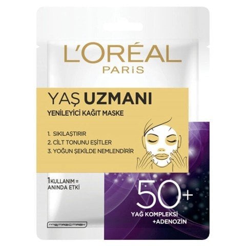 L'oreal Paris Yaş Uzmanı 50+  Yenileyici Kağıt Maske