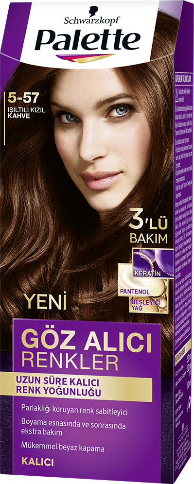 Palette Göz Alıcı Renkler Saç Boyası 5-57 Işıltılı Kızıl Kahve