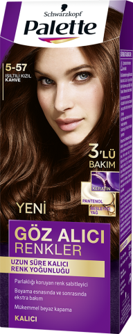 Palette Göz Alıcı Renkler Saç Boyası 5-57 Işıltılı Kızıl Kahve