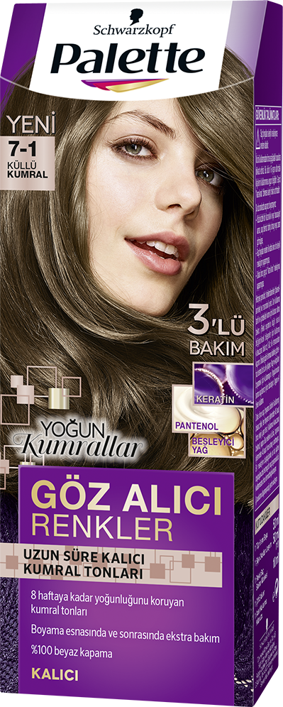 Palette Göz Alıcı Renkler Saç Boyası 7-1 Küllü Kumral