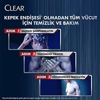 CLEAR MEN ŞAMPUAN DUŞ JELİ FERAHLATICI MENTOL 350 ML
