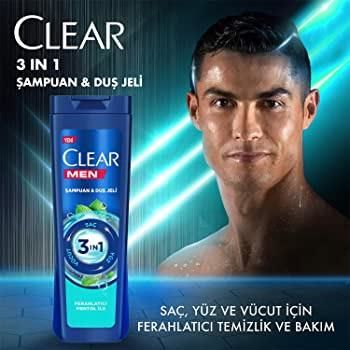 CLEAR MEN ŞAMPUAN DUŞ JELİ FERAHLATICI MENTOL 350 ML
