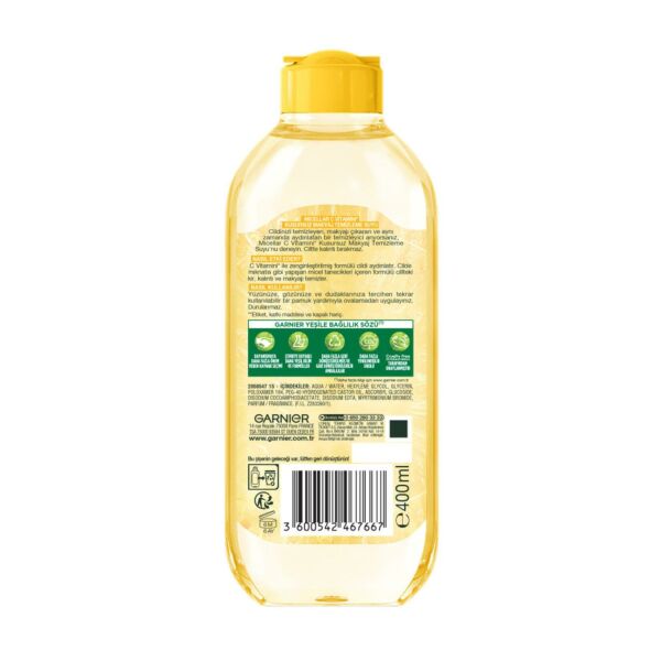 GARNİER MİCELLAR C VİTAMİNİ MAKYAJ TEMİZLEME SUYU 400 ML