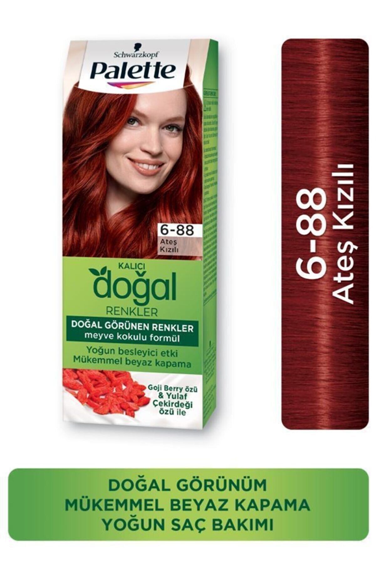 Palette Doğal Renkler Saç Boyası  6-88 Ateş Kızılı