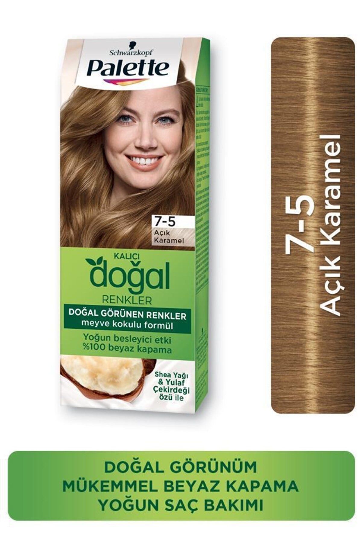 Palette Doğal Renkler Saç Boyası 7-5 Altın Karamel