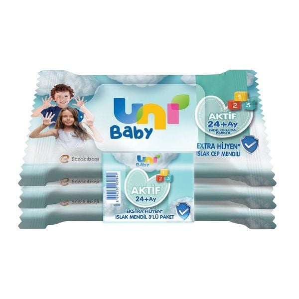 Uni Baby Aktif İslak Mendil 3'lü