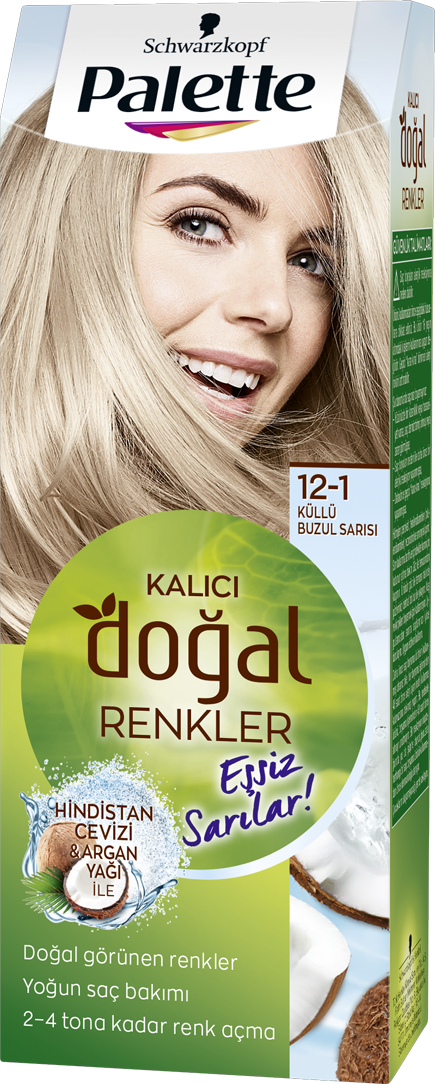 Palette Doğal Renkler Saç Boyası 12-1  Küllü Buzul Sarısı