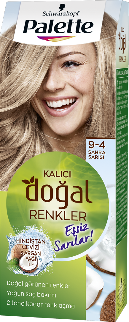 Palette Doğal Renkler Hindistan Cevizli Saç Boyası 9-4 Sahra Sarısı