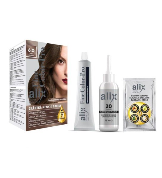 Alix 6-0 Küllü Koyu Kumral Saç Boyası