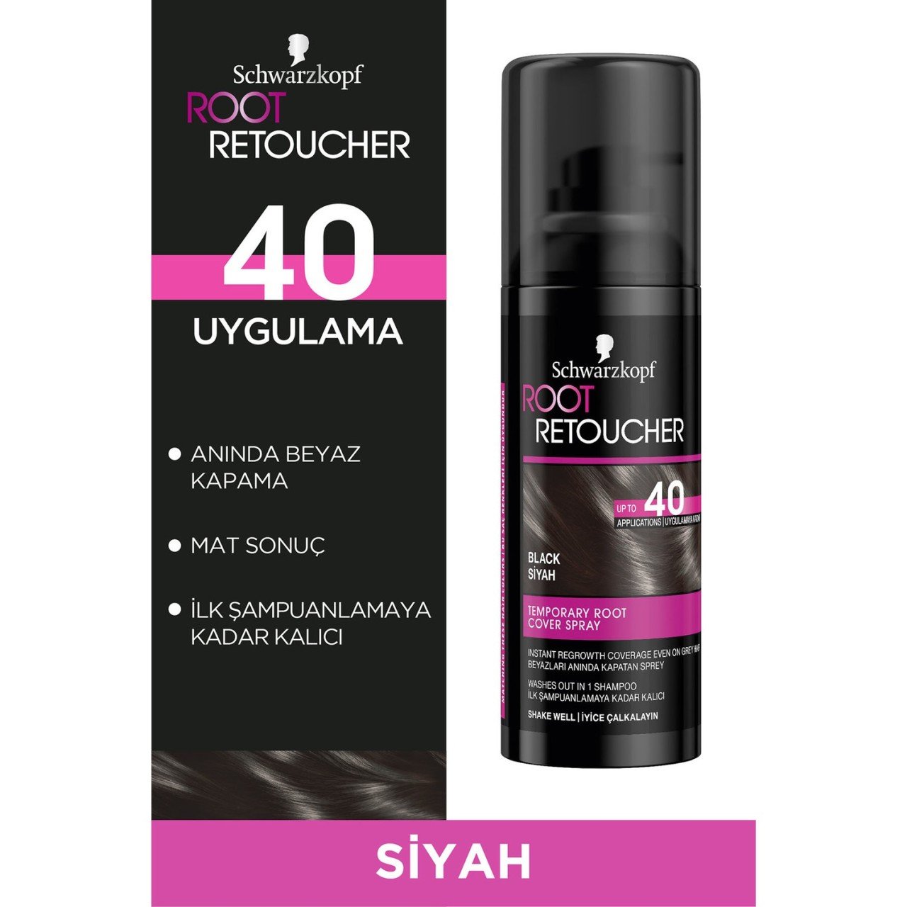 Root Toucher Beyaz Kapatıcı Sprey Boya Siyah 120 ml