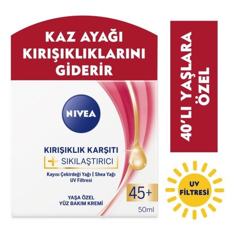 Nivea Kırışıklık Karşıtı Sıkılaştırıcı 45+ Yaşa Özel Yüz Kremi 50 ML
