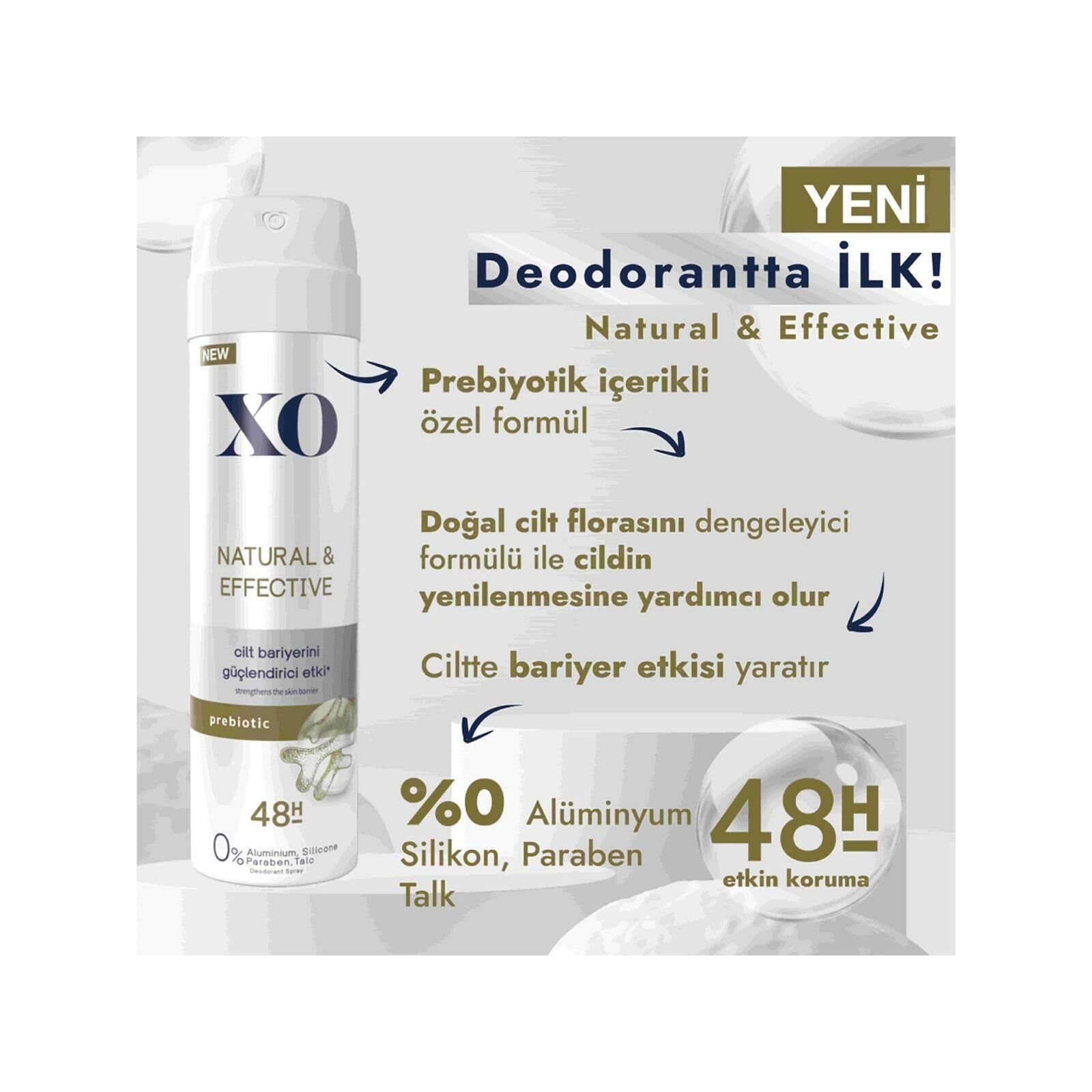 XO NATURAL EFFECTIVE WMN BAYAN DEDODORANT 150 ML