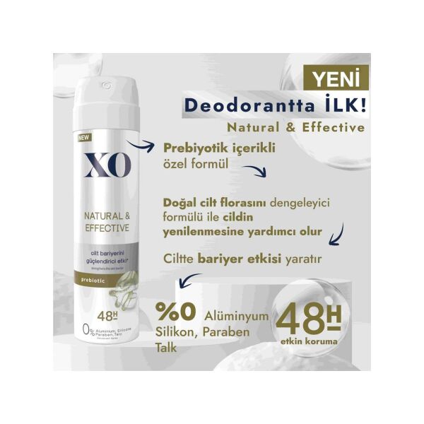 XO NATURAL EFFECTIVE WMN BAYAN DEDODORANT 150 ML