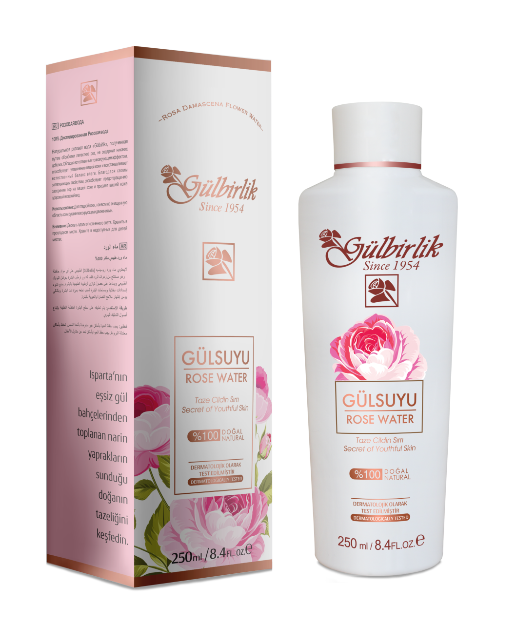 Rosense / Gülbirlik  Doğal Gül suyu 250 ml.