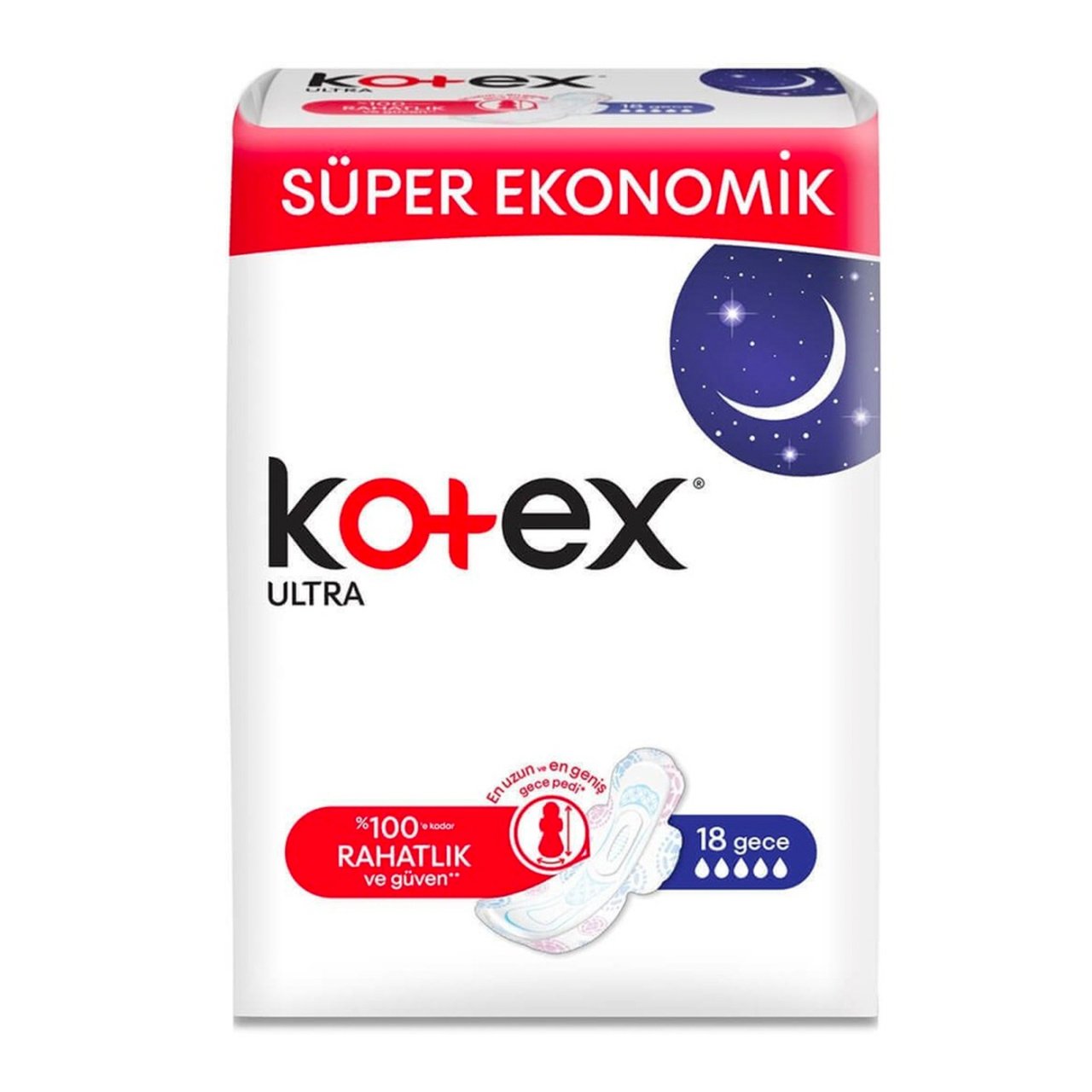 Kotex Ultra Ped Süper Ekonomik Gece 18' li