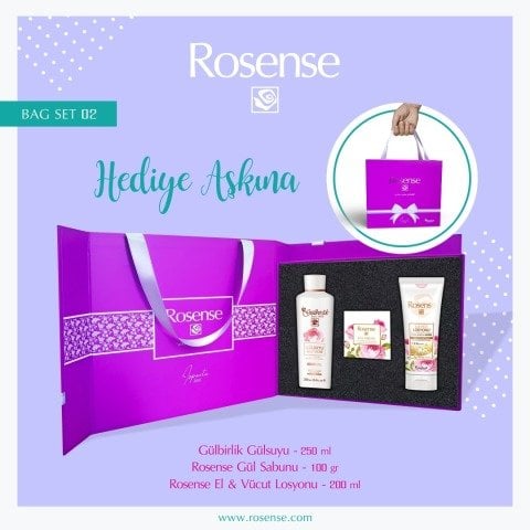 Rosense Kartonlu Hediyelik Set 3'lü