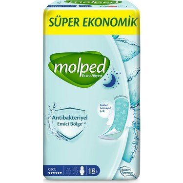 Molped Extra Hijyen 18'lı Gece Ped