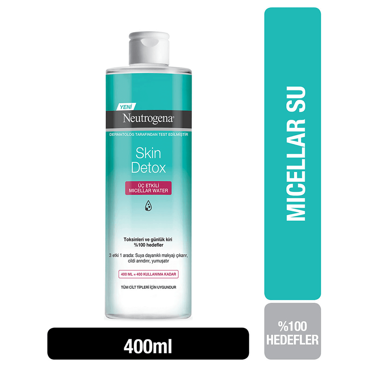 Neutrogena Skin Detox Üç Etkili Micellar Makyaj Temizleme Suyu 400 ML