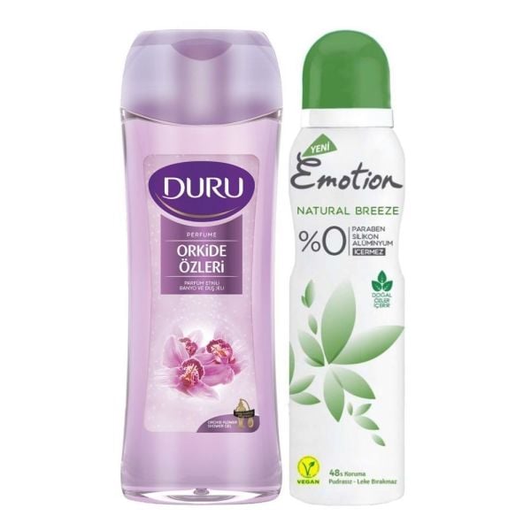 Emotion Natural Breeze Deodorant ve Duru Orkide Bahçesi Duş jeli 250 ml