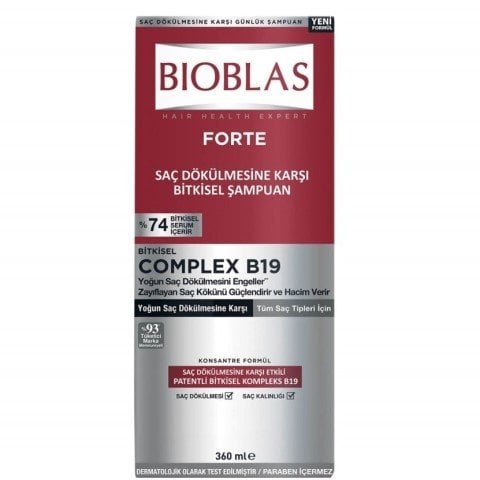 Bioblas Forte Saç Dökülmesine Karşı Bitkisel Şampuan 360 ml