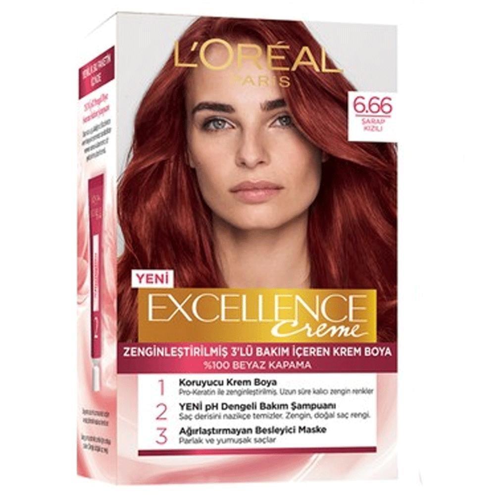 Loreal Excellence Creme Boya 6-66 Şarap Kızılı