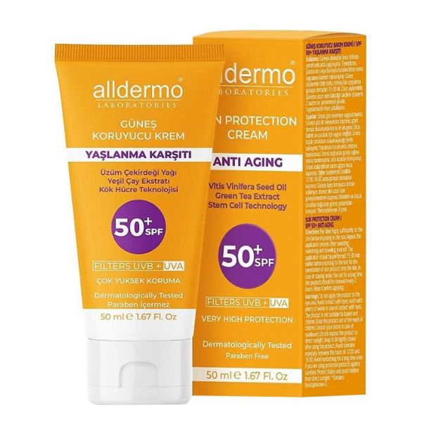 ALLDERMO GÜNEŞ KORUYUCU YAŞLANMA KARŞITI 50 ML