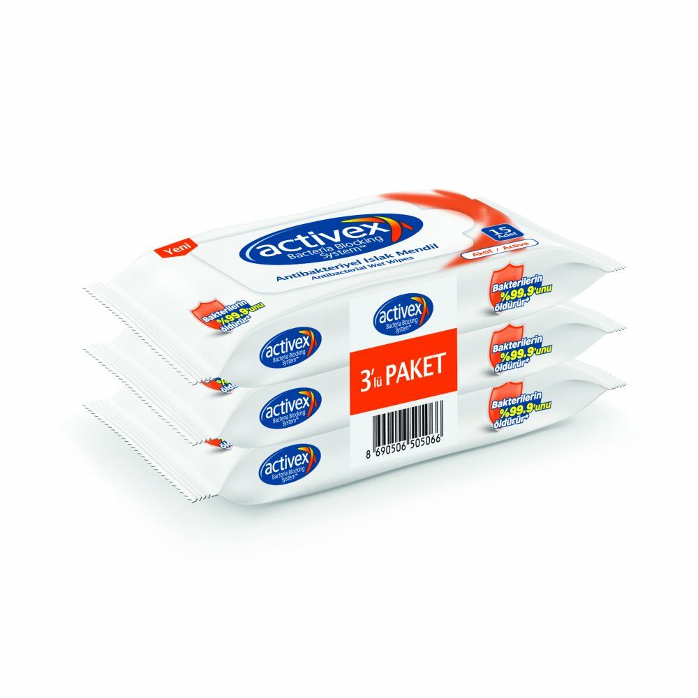Activex Aktif 3'lü Islak Mendil